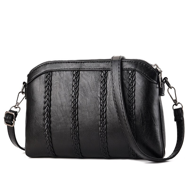 Bolso Mujer moda torba na ramię dla kobiet popularne kobiece wakacyjne torby kurierskie z PU dama projekt wykwintna torba materiałowa Crossbody: czarny