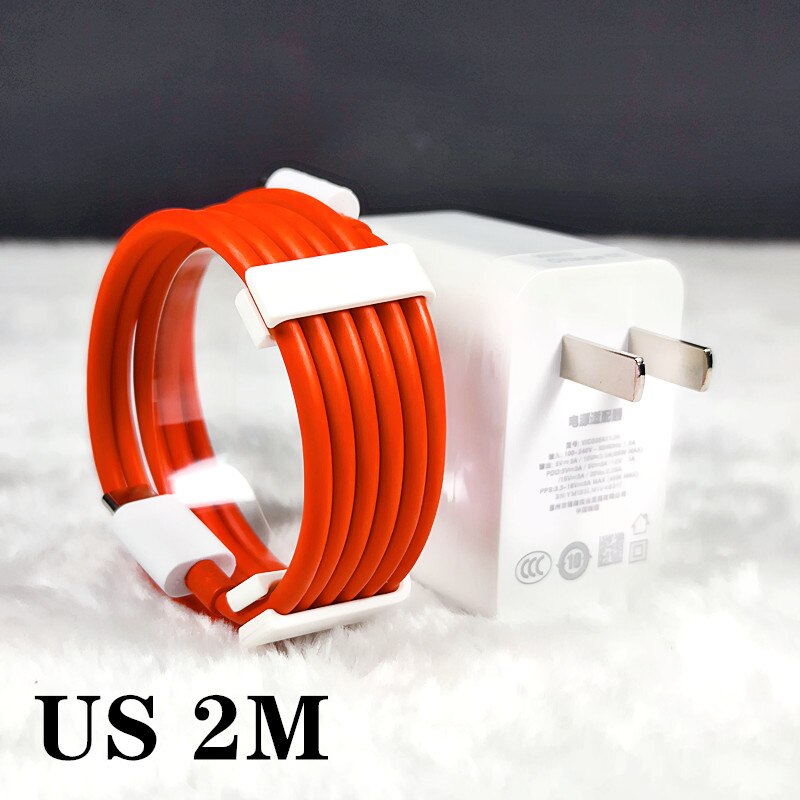 Oneplus 65w charger original EU Warp Fast charger adapter Type C To type C Cable For OnePlus 9 PRO 8T 8 Pro 8 7T Pro Nord