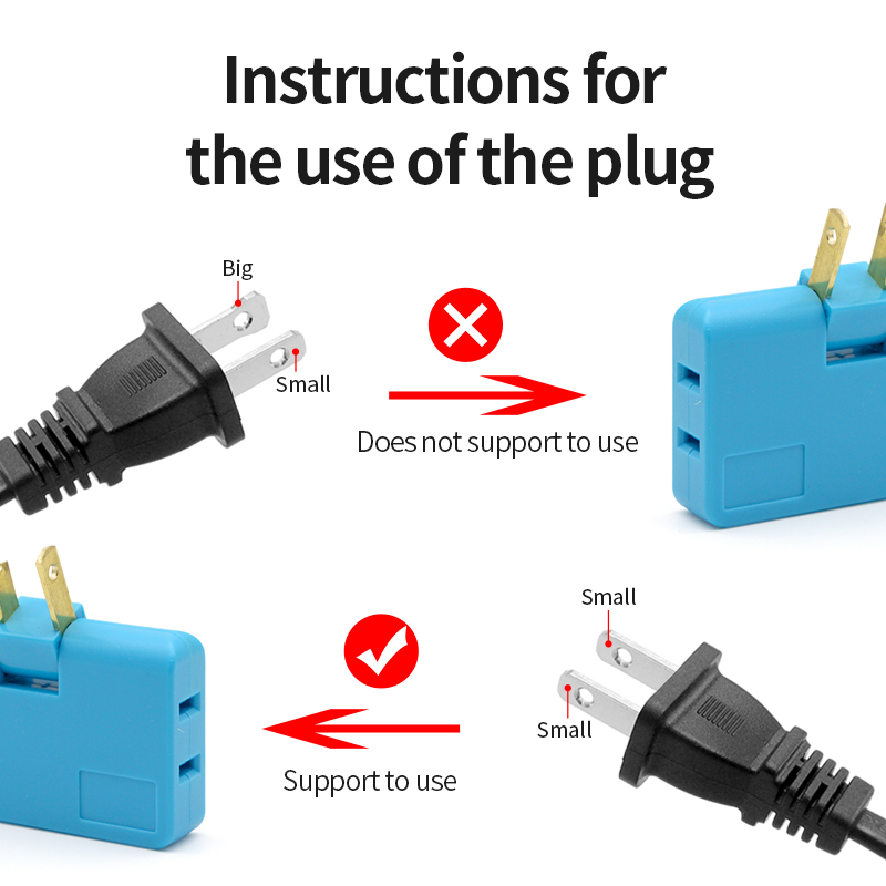 US Extension Plug Electrical Adapter 3 In 1 Adaptor 180 Degree Rotation Adjustable For Mobile Phone Charging Converter Socket
