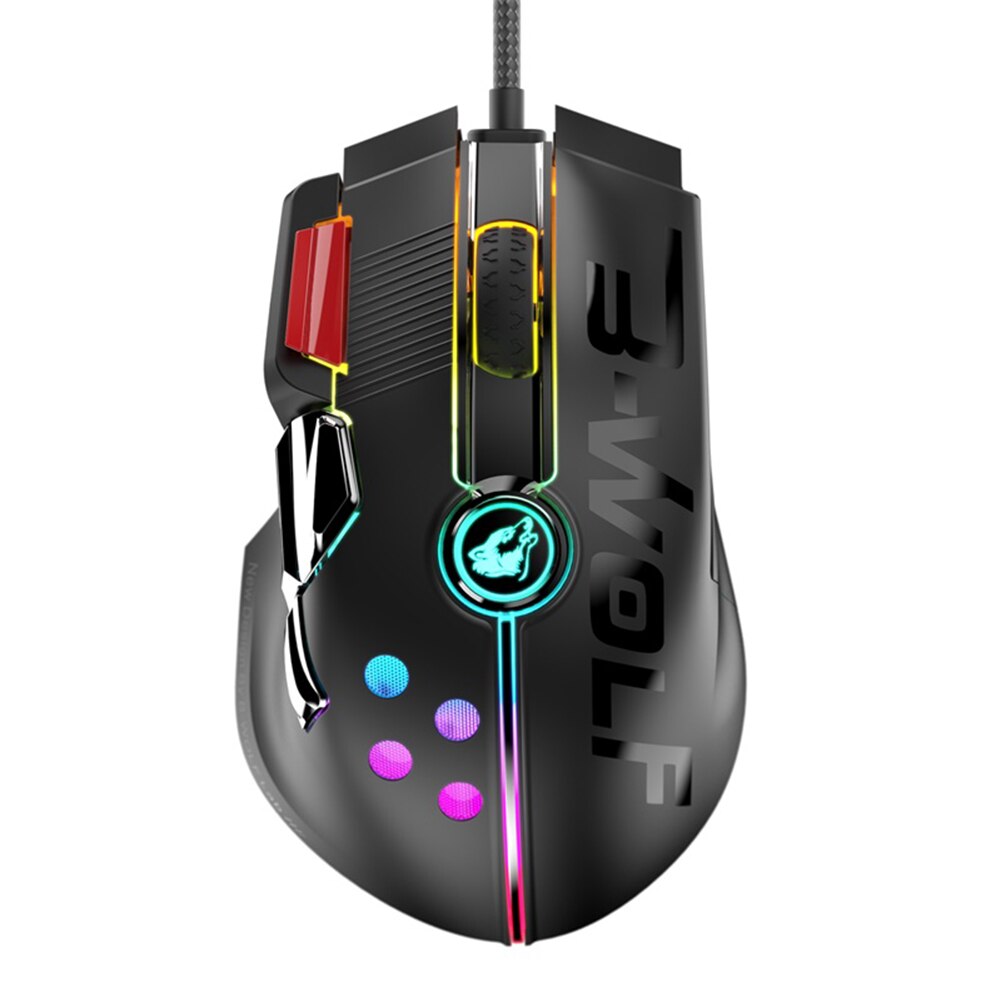 M2 Gaming Mouse Wired 11 Buttons 12000 DPI Adjustable Ergonomic Mouse RGB Backlight Macro Definition Gamers Mice For PC Laptop