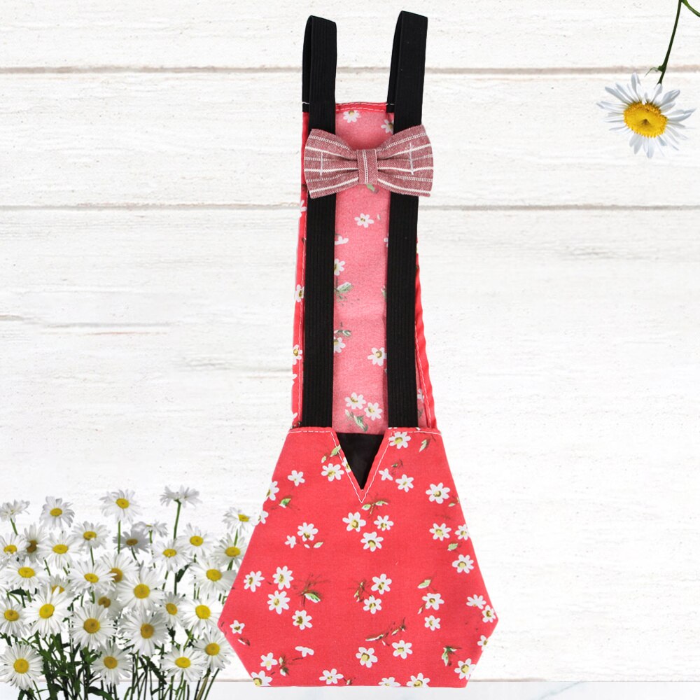 Pet Chicken Duck Diaper Washable Poultry Goose Clothes Bowknot with Elastic Band Funny Goose Clothes (Red S)
