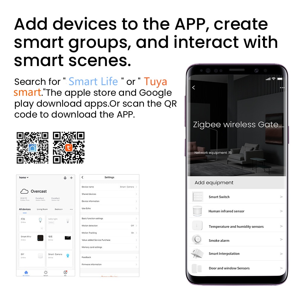 Tuya ZigBee 3.0 Smart Hub Devices Zigbee IOT Gateway Bridge Controller Works with Alexa Google Home ,Network Wired Connection