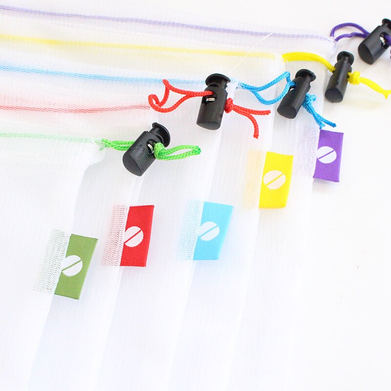 Verkkokangas suosittu 5 kpl/erä säilytyspussi hedelmien ja vihannesten säilytykseen pienten tavaroiden nipputasku monikäyttöinen