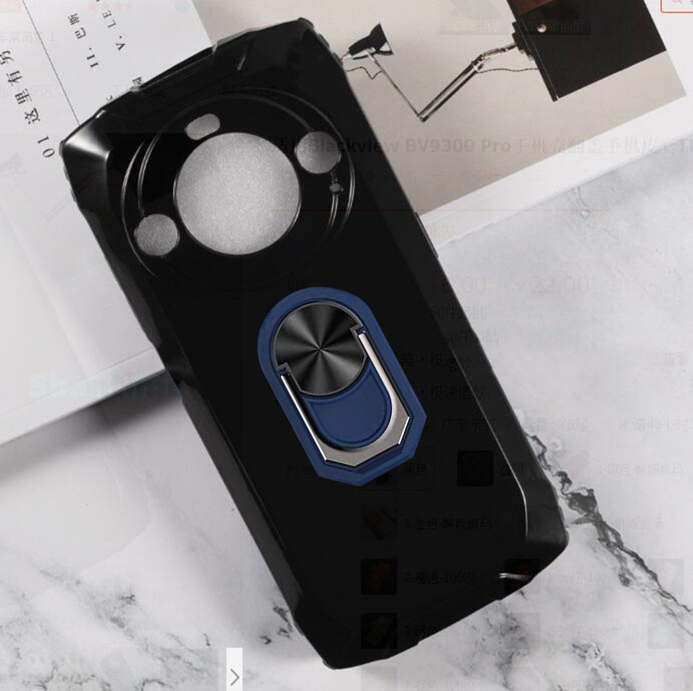 FOR Blackview BV9300 Pro 6.7" BlackviewBV9300 BV9300Pro Back Ring Holder Bracket Phone Case Smartphone TPU Soft Silicone Cover: ABS / Clear