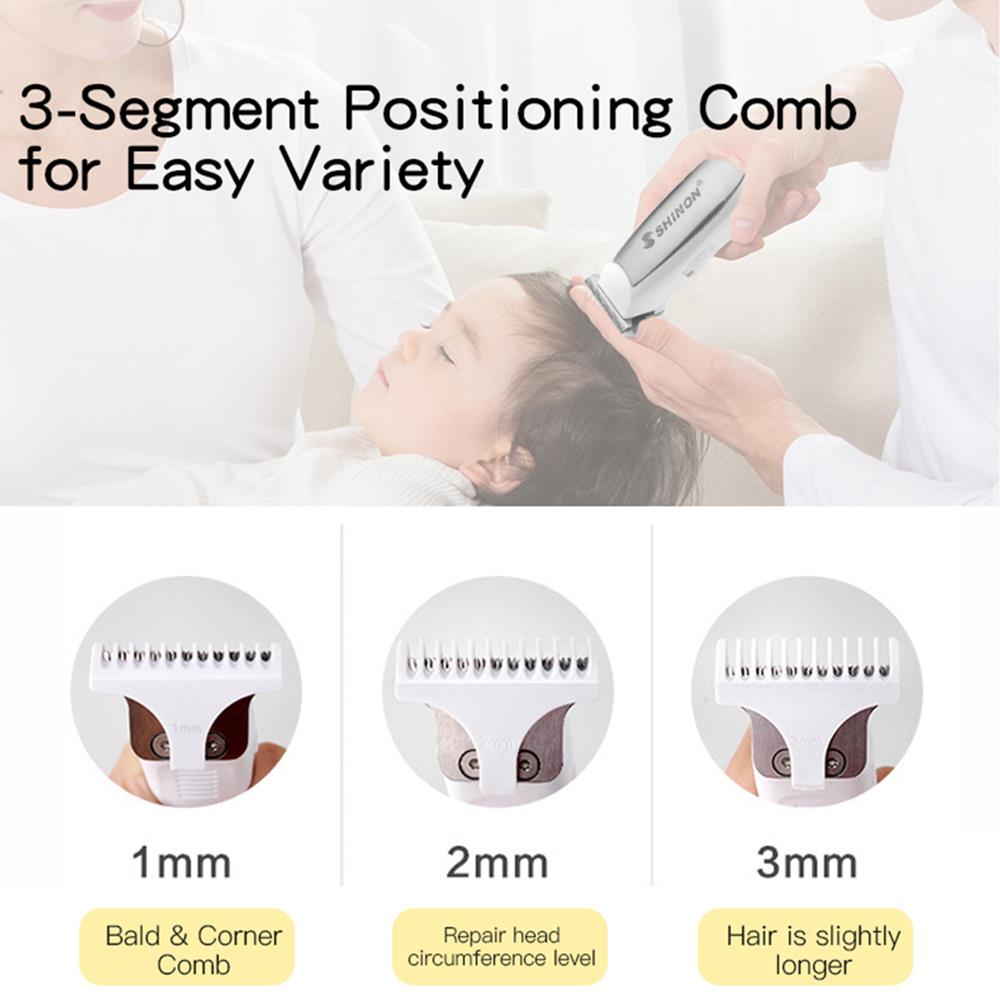 Bebê cortador de cabelo estável flexível ambientalmente amigável à prova denvironmentally água aparador de cabelo abs macio útil baixo nível de ruído