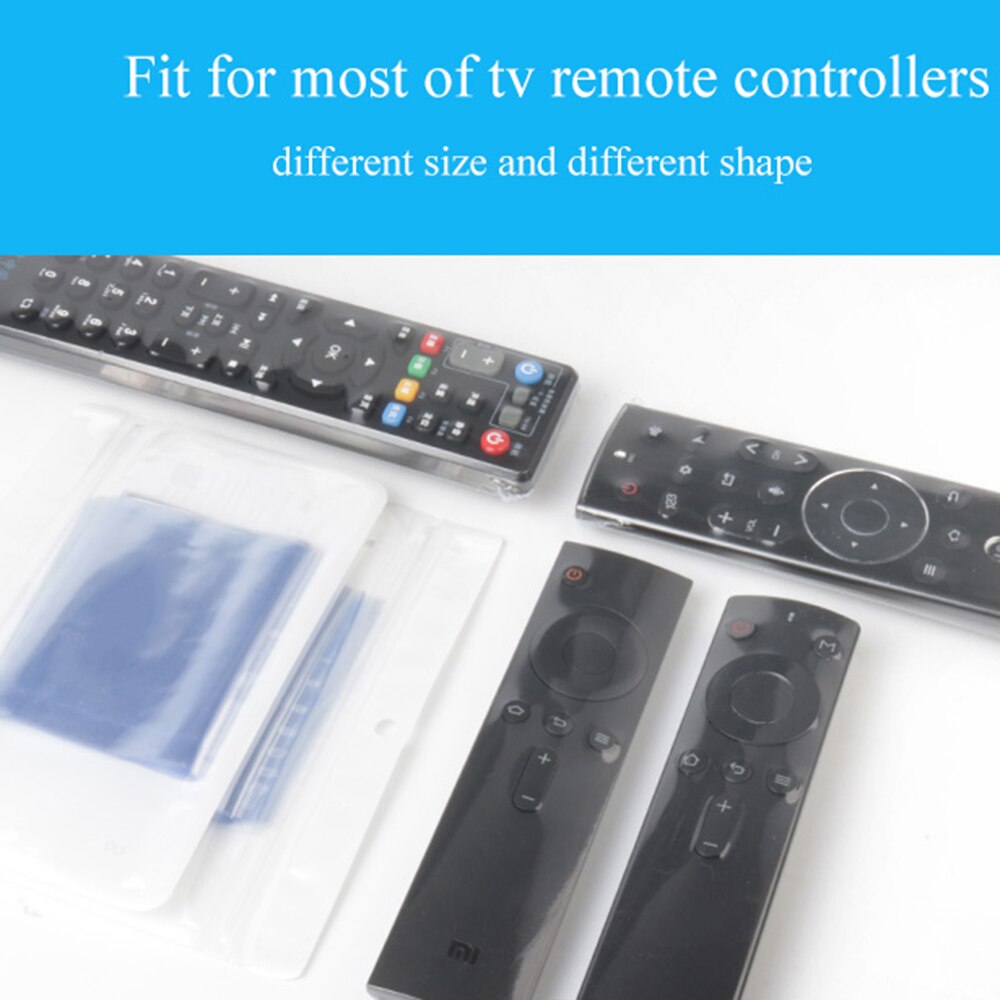 10Pcs Clear Shrink Film TV Remote Control Case Cover Air Condition Remote Control Protective Anti-dust Bag