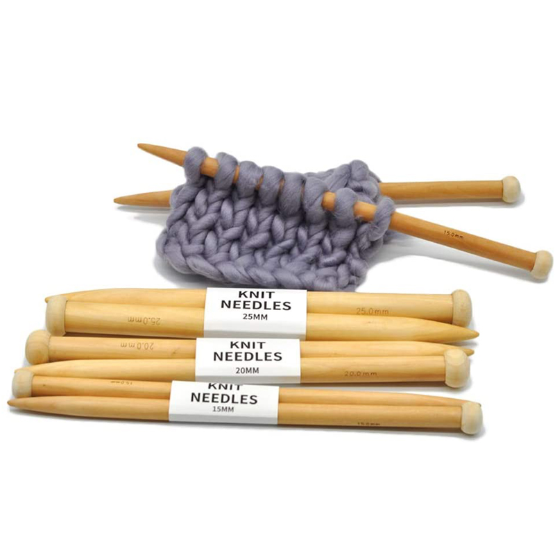 2 st/set 35cm stora stickor i trä 15/20/25mm stickor i trä stickverktyg för halsduk tröja