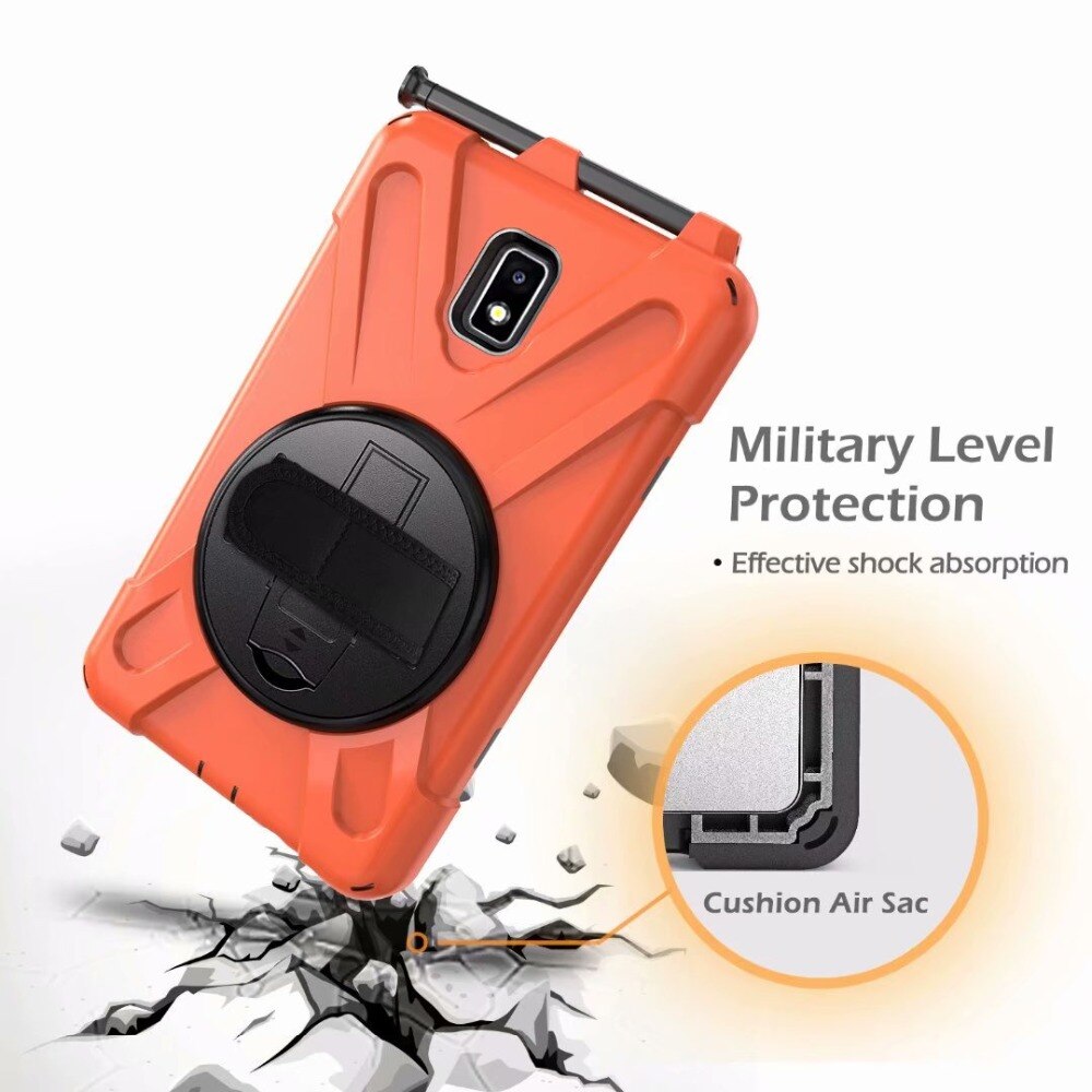 360 Degree Case for Samsung Galaxy Tab Active 2 8.0 T390 T395 SM-T395 tablet Silicone Hard Cover+Neck Strap &amp; Hand Strap +pen