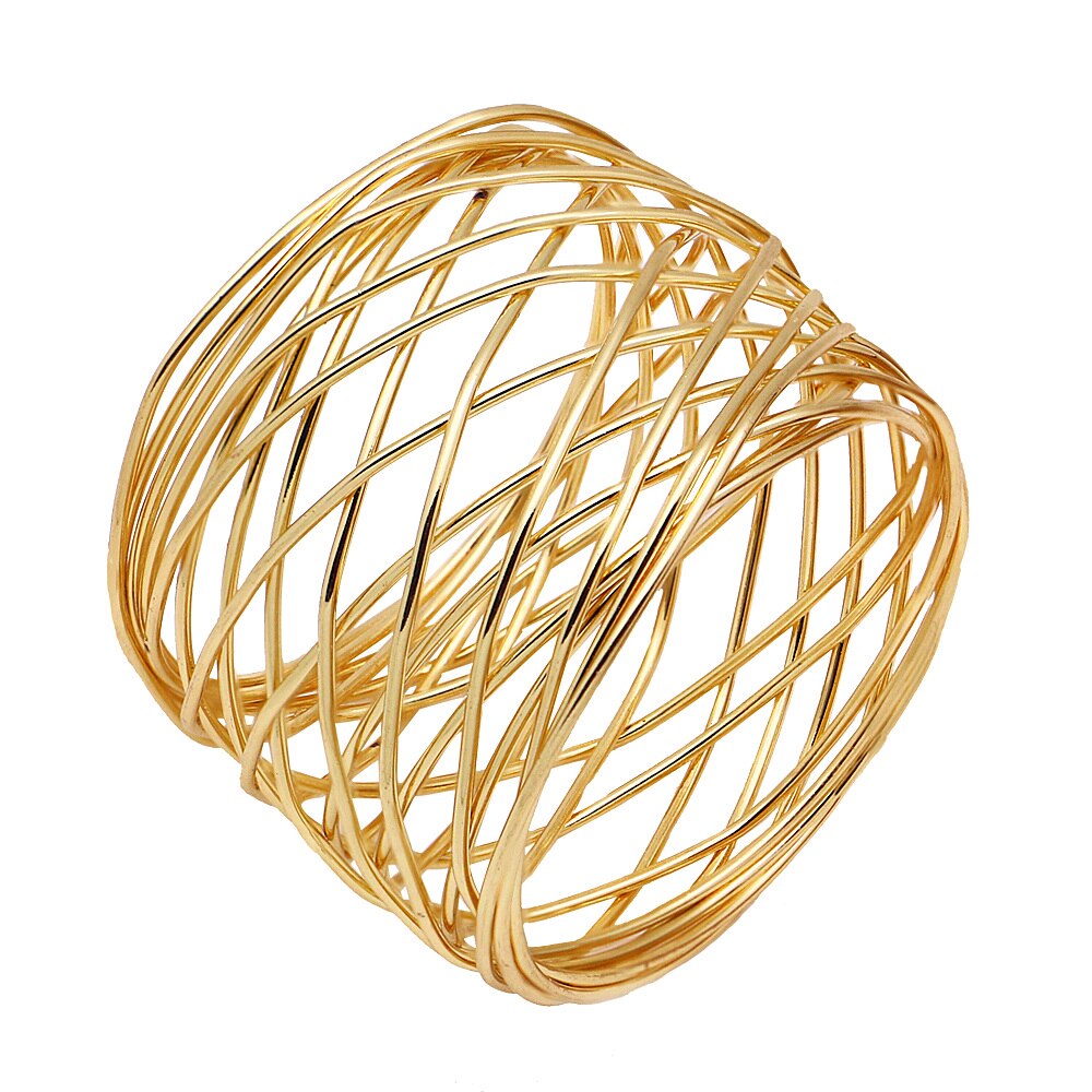 Enkele metalen ronde servetringen voor bruiloften, gouden zilveren servetring, handdoekring, gebruik kruisvormige holle tafeldecoratie