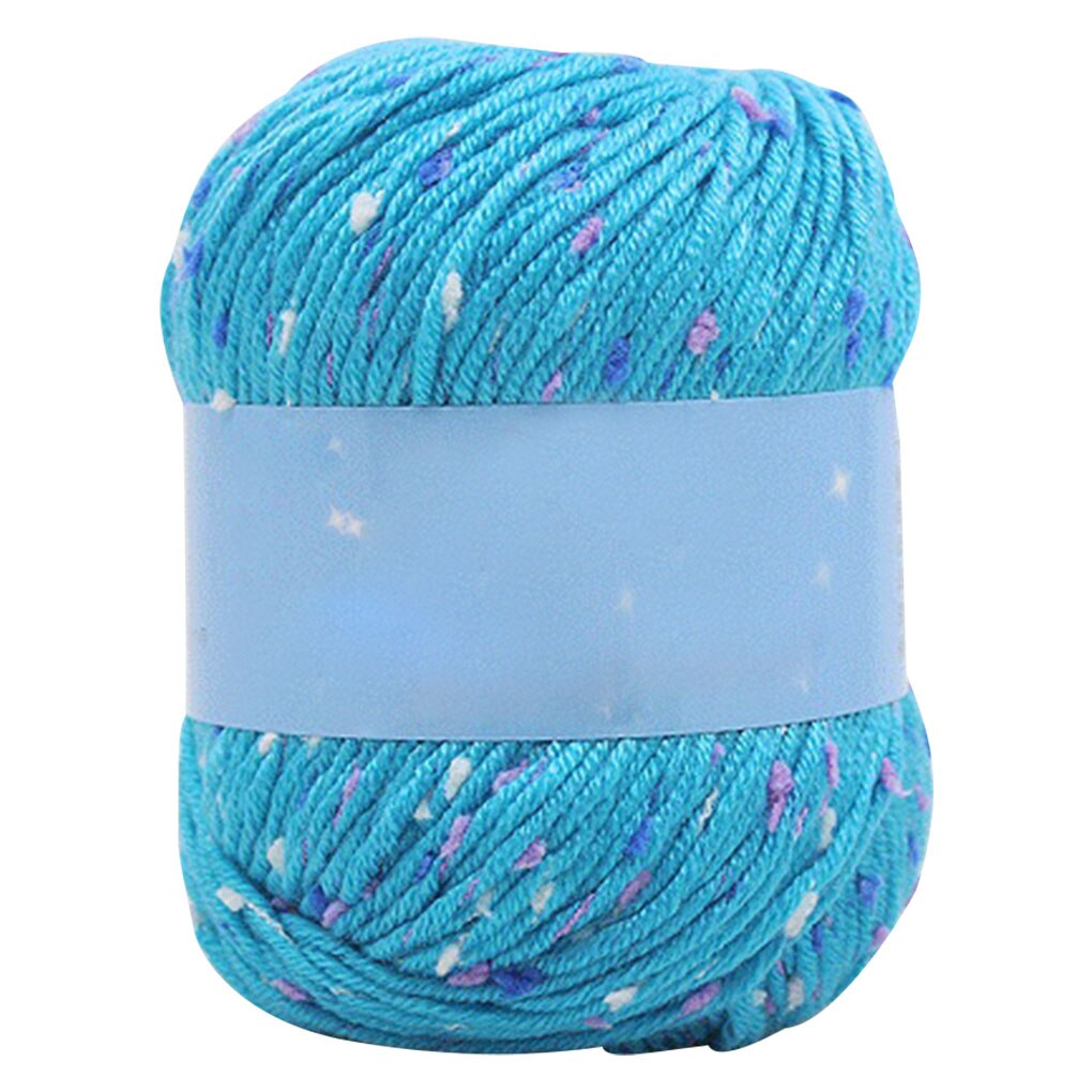 193M Rainbow Segment dyed yarn 5 Strand wool Yarn Sweater Scar DIY Handmade knitted Hat Scarf Sofa Cushion Cake Yarn: 55g blue