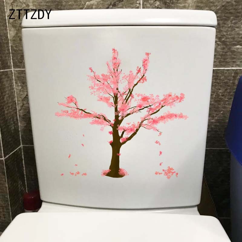 ZTTZDY 23*22.4 CM Cherry Blossom Tree Falling Bloemen Slaapkamer Muurtattoo Wc Sticker T2-0339