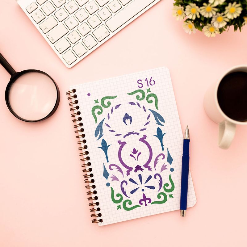 36pcs/set Journal Drawing Template Stencil Painting Embossing Scrapbooking DIY Diary Decorative