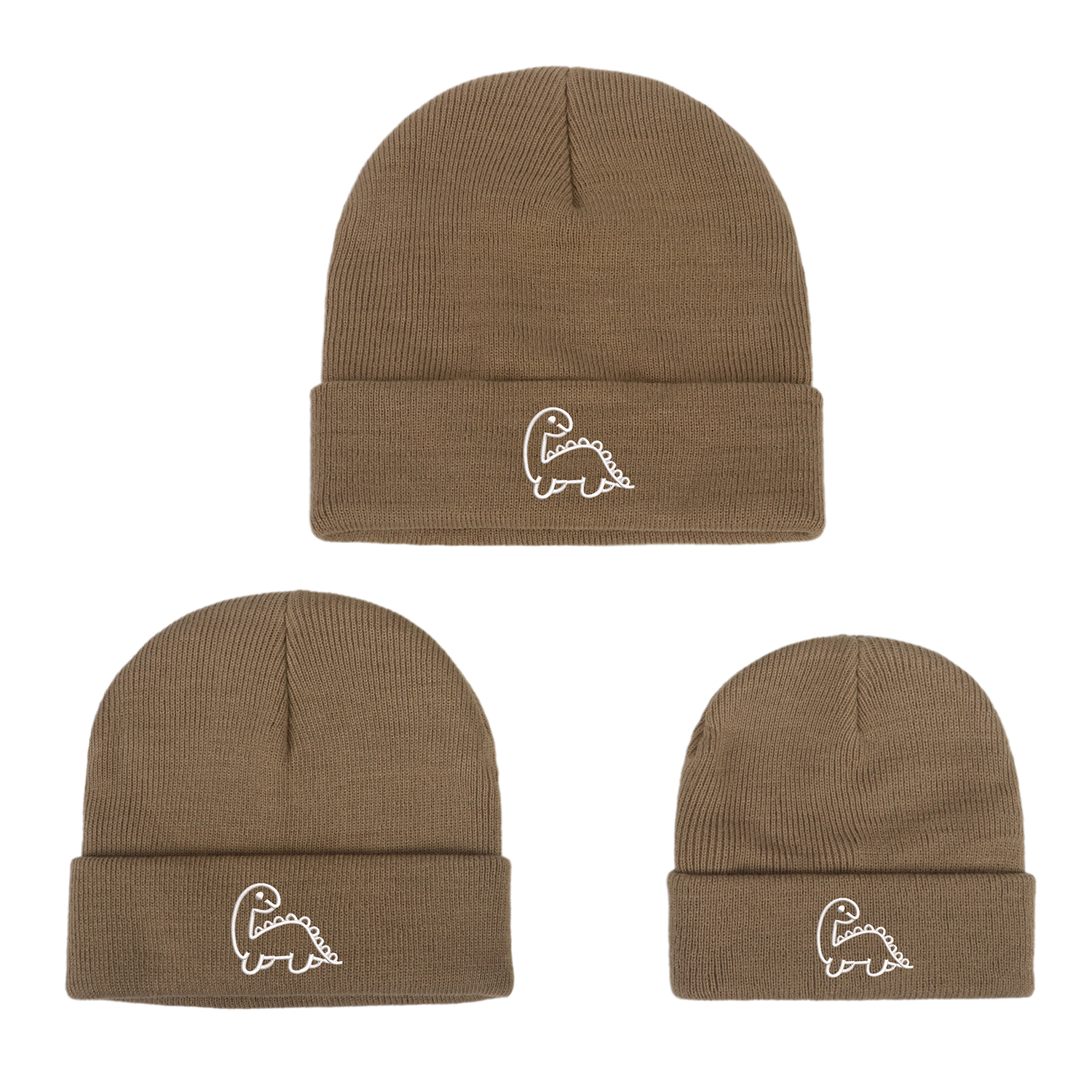 Chapeau de bébé pour enfants, chapeau tricoté brodé pour -né, mignon dinosaure, bonnets pour enfants, garçons et filles, chapeau d'hiver pour la maison