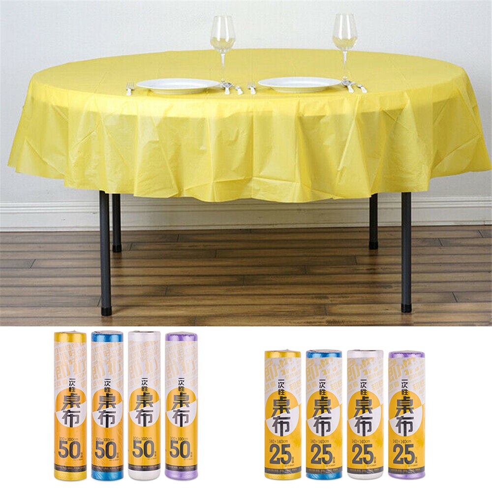 Wegwerp Tafelkleed Pe Tafel Cover Voor Verjaardagsfeestje Bruiloft Pure Kleur Waterdichte 50 Sheets/ Roll