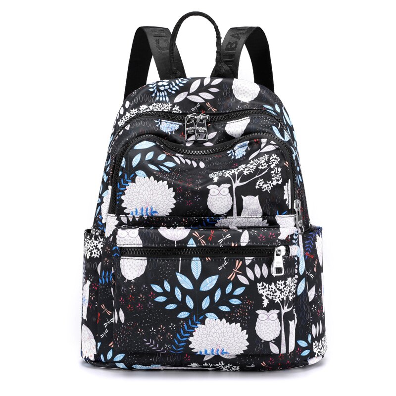 Vento-mochila de viaje para mujer, bolso de hombro de nailon resistente al agua, escolar, suave, con letras,