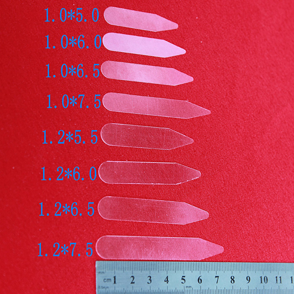 2000Pcs Plastic Collar Stiffeners Stays Bones Set For Dress Shirt Men's Clear Plastic Collar Stays 5cm 6cm 6.5cm 7.5cm