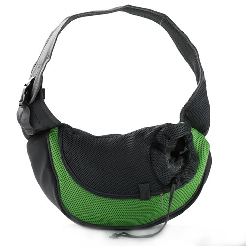 Bolsas de transporte frontales transpirables para perros, bolso grande de hombro de viaje cómodo de malla para cachorros, gatos, pequeñas mascotas, transportadores de mochila: green / M