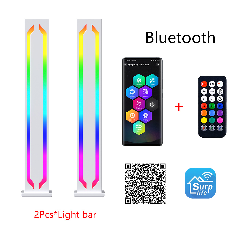 LED Schreibtisch Stehleuchte RGB Lichtleiste Nachtlicht schwarz sensorlose Musik Rhythmus Atmosphäbetreffend Licht Spiel TV Raum Dekoration Licht: Schwarz
