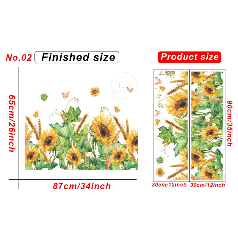 Varios Pared de flores pegatinas zócalo etiqueta de la pared para sala dormitorio pasillo decoración de la pared removible calcomanías decoración del hogar: No.02