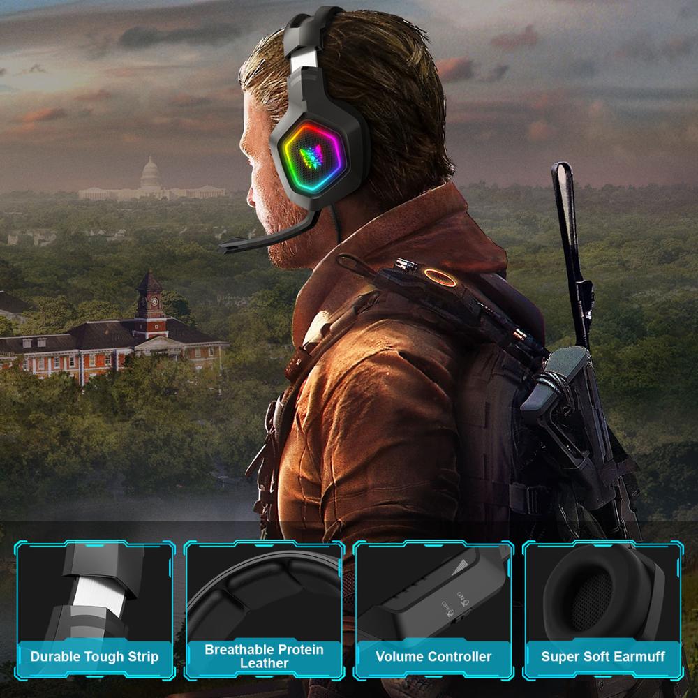 K10 headset PC link RGB backlit Internet cafe gaming game sound surround noise reduction microphone headset