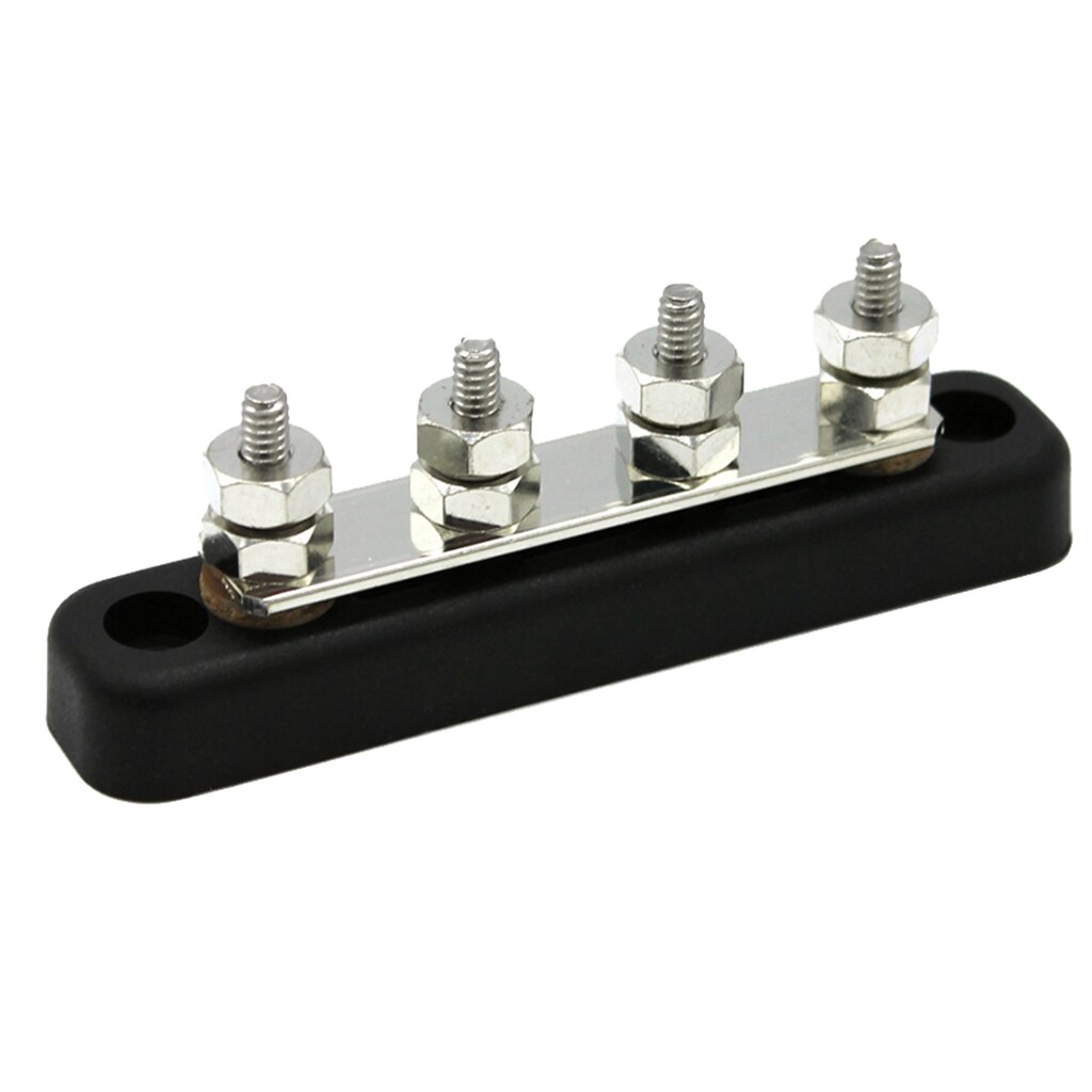 4 Position Terminal Distribution Block - Terminal Strip Blocks ,with 100A DC, 48A AC (Black)