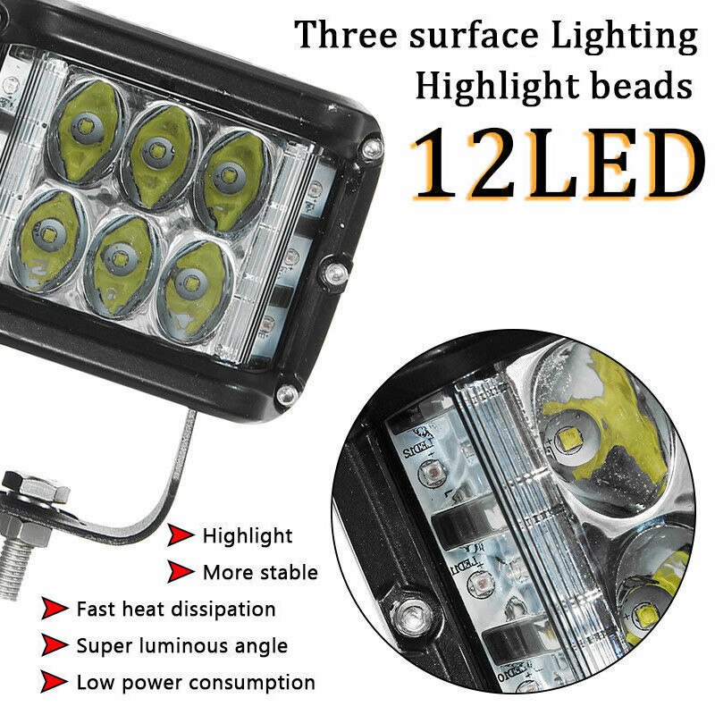 Auto Vrachtwagen 45W Werk Lichtbalk Koplamp Flash Lamp 12V 24V Led Verlichting Wit Amber Rijden lamp IP67 6000LM Spuiten Auto Licht