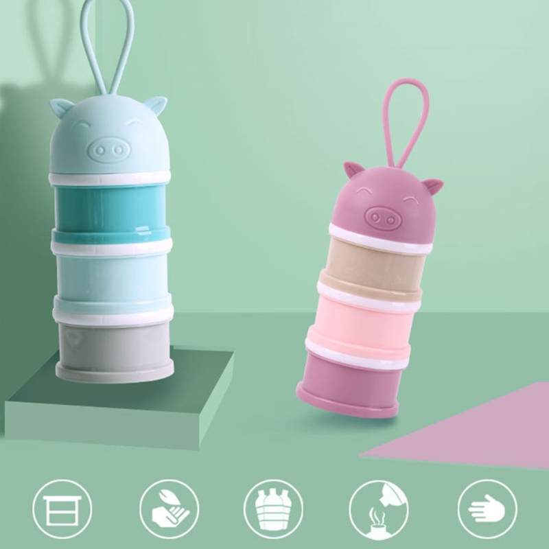 Baby Formula Dispenser Non-Spill Portable Stackable 3 Layers Milk Powder Container Box Snack Twist-Lock Storage Case