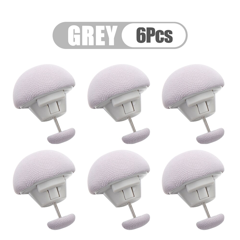 4/6 st svamp täcke hållare lakan grippers clips set halkfri en nyckel för att låsa upp för filtskydd klädnypor fästen: 6 st grå