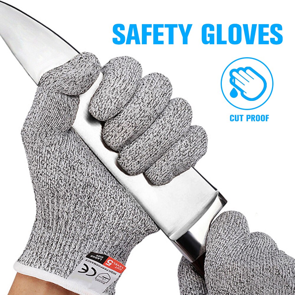 Guantes de seguridad resistentes al corte, par de guantes de trabajo anticortes, transpirables, de carnicero, cocina, para cortar carne de pescado