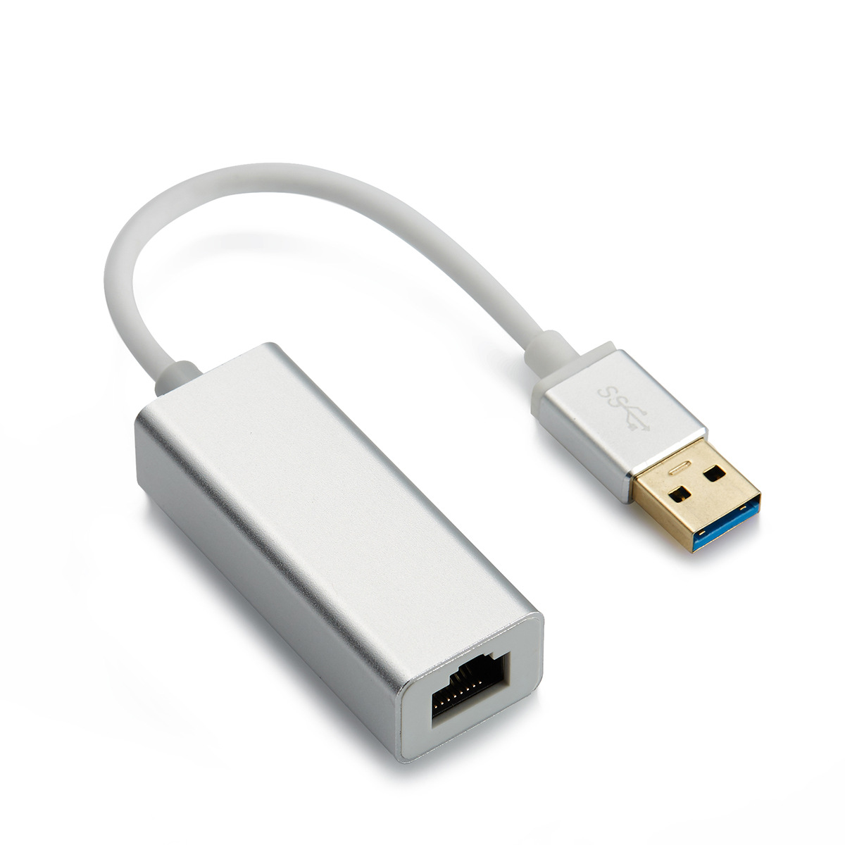 Convertidor de tarjeta de red B26 de aleación de aluminio, USB, Gigabit, Notebook, USB 3,0 a adaptador Ethernet RJ45: silver