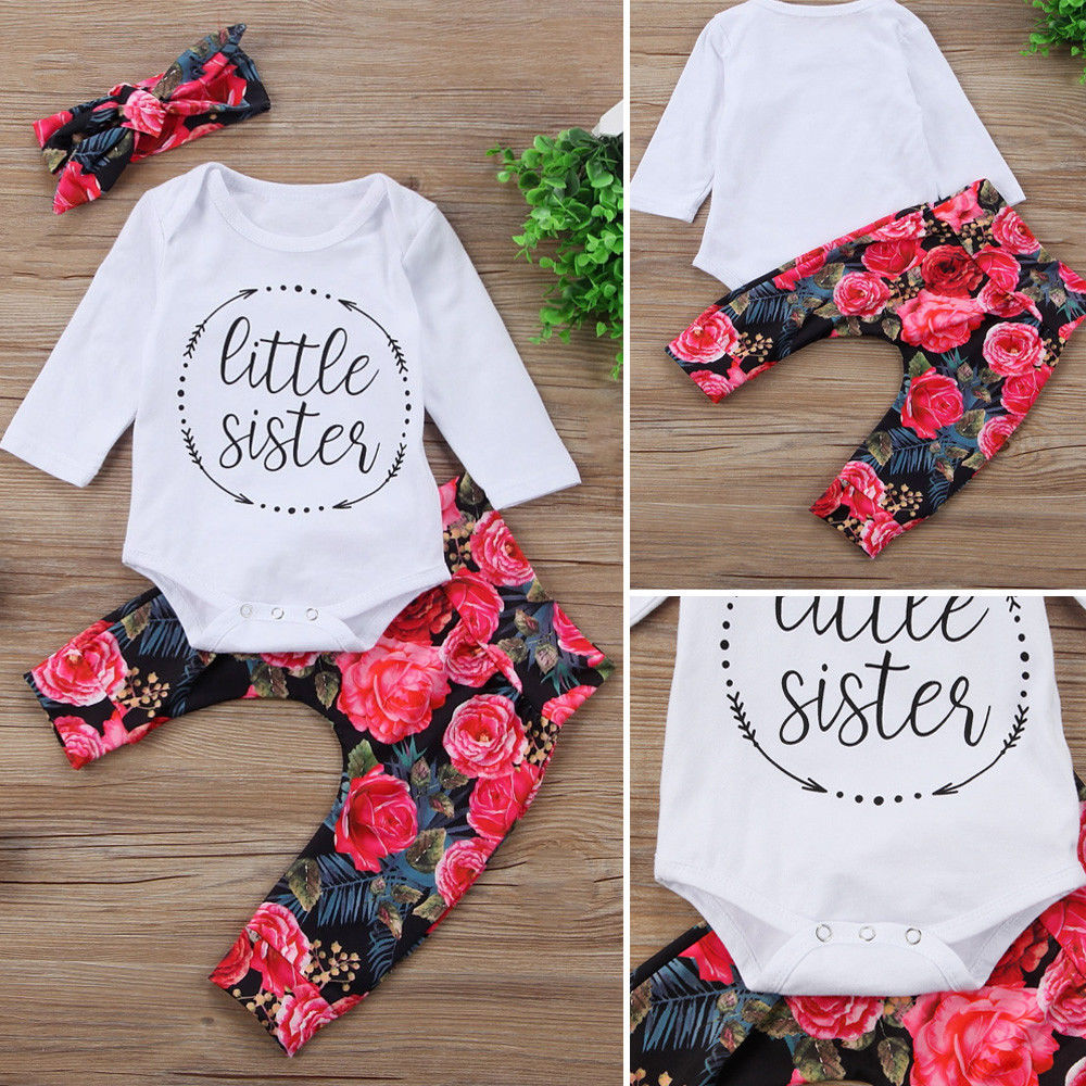 Pudcoco Meisje Kleding Peuter Baby Meisjes Tops Romper Bloem Broek 3 stks Outfits Set Kleding