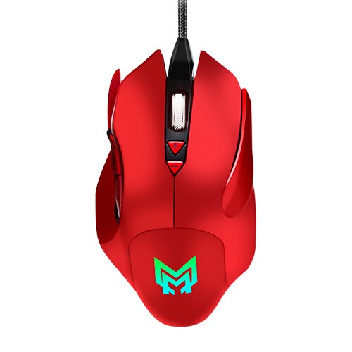 Anmck Wired Gaming Mouse Optical 7 Buttons 1600/2400DPI LED USB Mice For Business Home Office Laptops PC Computer Gamer: Red