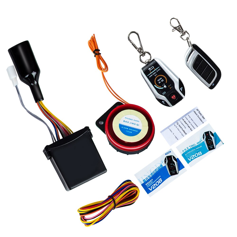 Motorcycle two way anti-theft device with induction remote control start flameout Motorcycle PEK 2 Way Alarm