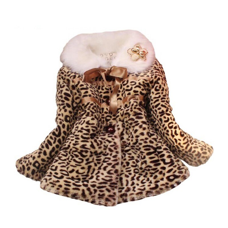 Pluizige Luipaard Faux Fur Jas Meisje Herfst Baby Meisje Winter Kleding Kids Jas Bont Jas Jassen Jassen Kinderen Kleding