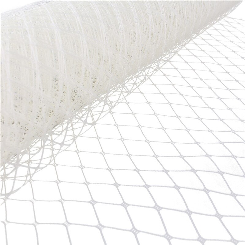25cm*1m bryllup millinery net russisk sløring fuglebur slør gør-det-selv hat trimning hårtilbehør tyl kjole stof: Elfenben