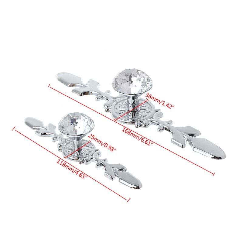 Zinklegering Diamant Kristal Handvat Europese Minimalistische Transparant Kristal Enkel Gat Kast Kledingkast Deurklink Glas Boor H