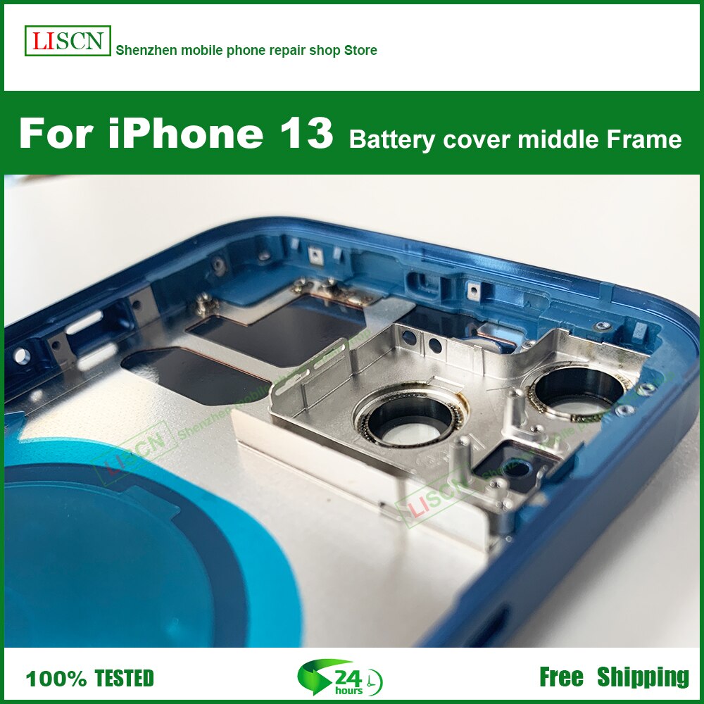 Housing For iPhone 13 Battery Back Cover + Middle Chassis Frame + SIM Tray + Side Key Parts For iPhone 12