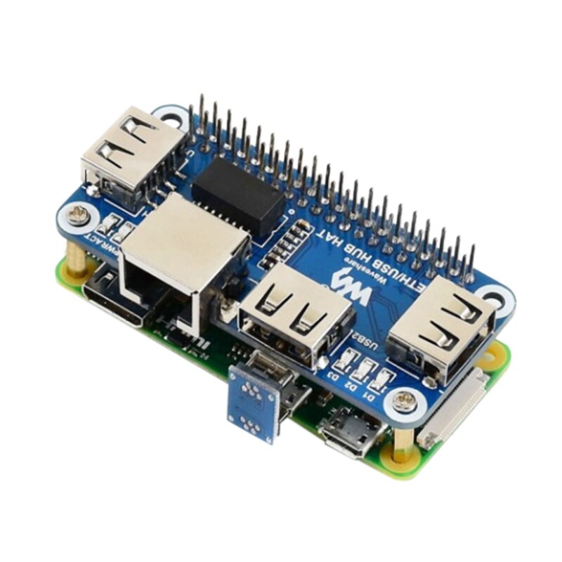 Waveshare Ethernet/Usb Hub Hoed Voor Raspberry Pi 1X RJ45 Ethernet Poort 3X Usb-poorten 5V: Default Title