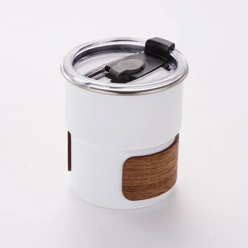 300ml Stainless Steel Coffee Camping Mug with Lid Portable Heat Resistant for Outdoor Picnic Camping Fishing Bottles Coffee Cups: light yellow