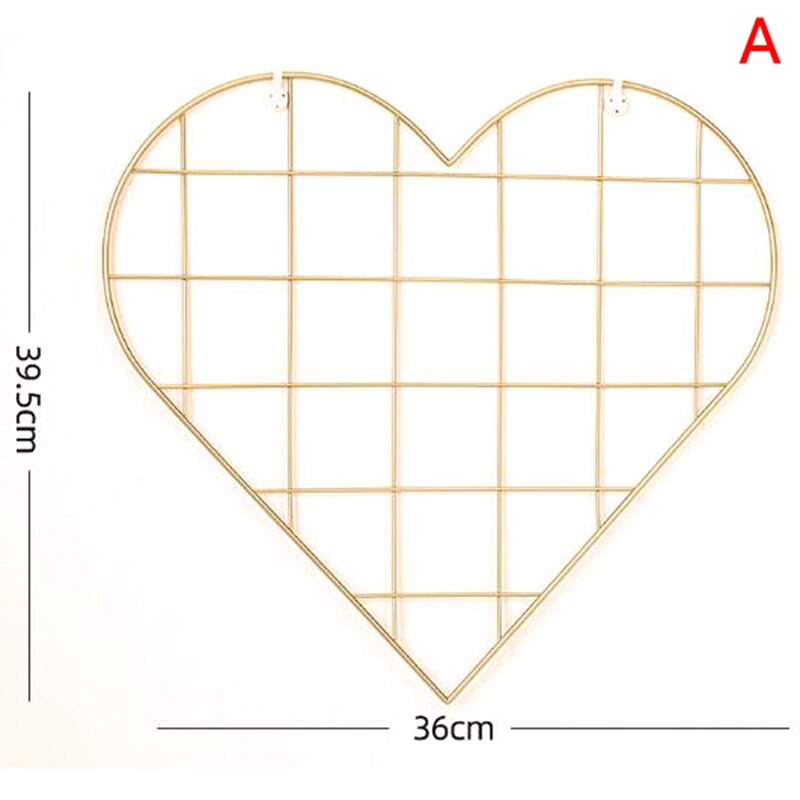 Metal Grid Decor Photo Frame Wall Art Display Mesh Storage Shelf Organizer Rack: A