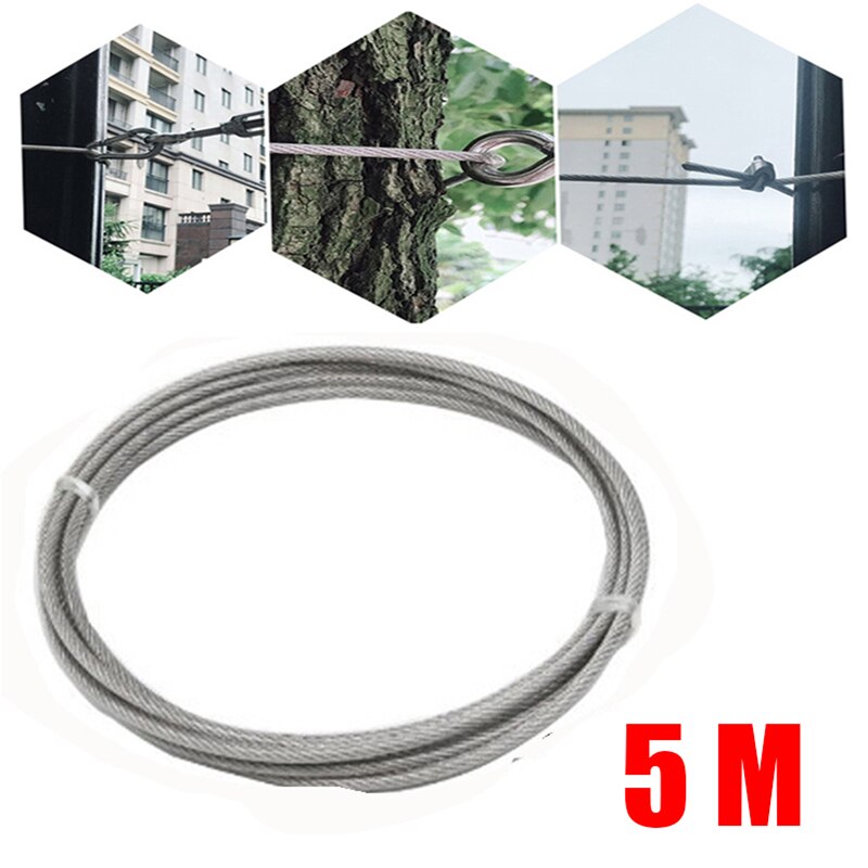 304 Stainless Steel Rustproof Wire Rope Cable 1mm 2mm 3mm 7x7 Plastic Coated Rape Rack Rope Balustrade Fence Clothesline
