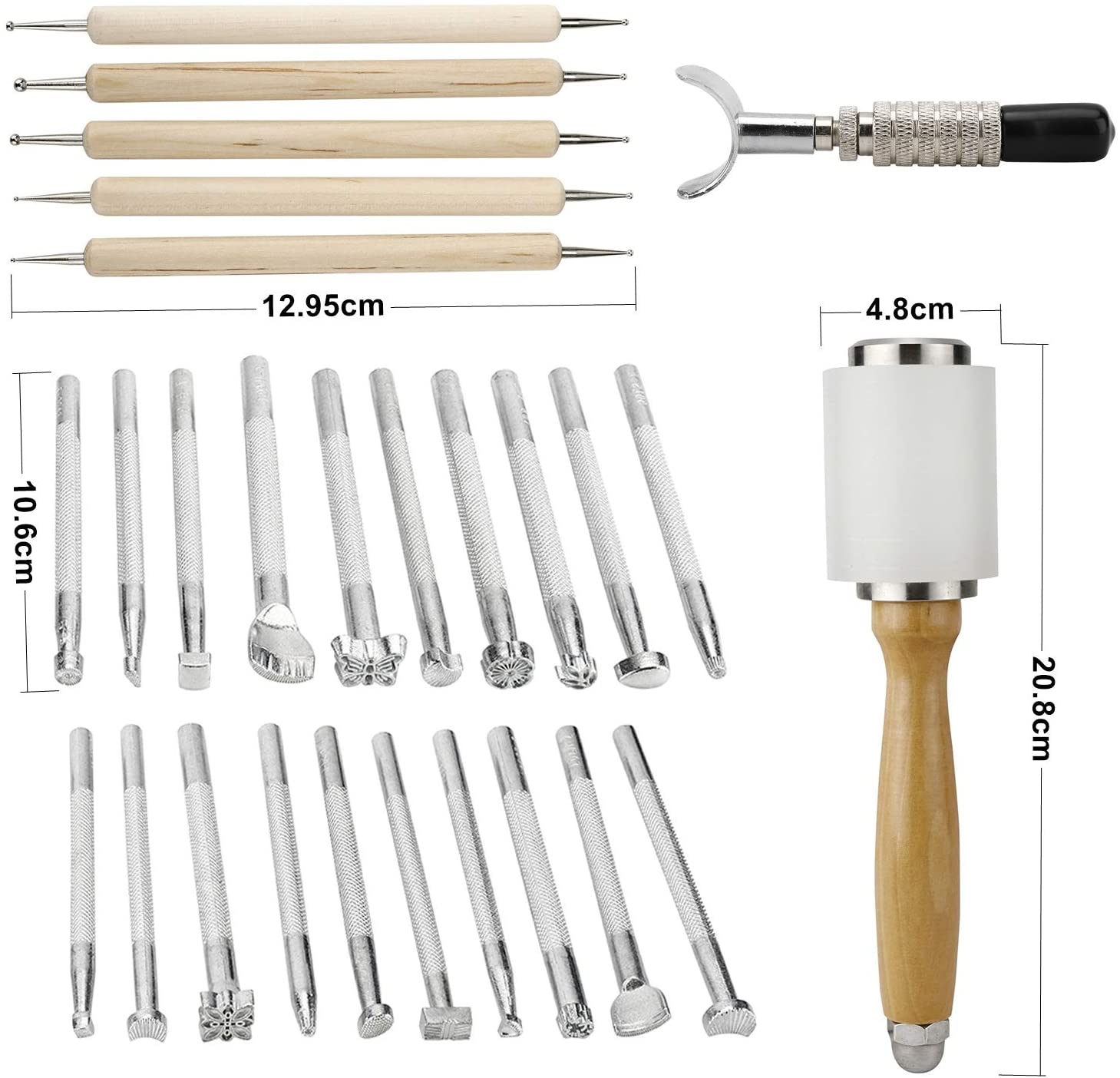Leather Stamping Tool Dir Leather Handmade Carving Working Saddle Making Tools Set Leather Craft Stamps 27pcs Set