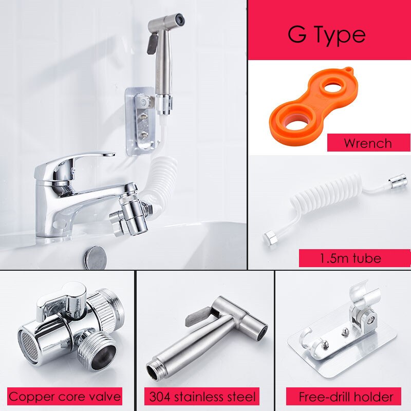 1 sæt badeværelse køkkenvask vandhane extender bruser universal dyse adapter omskiftelig ventil enhed vandhane til shower extender: G