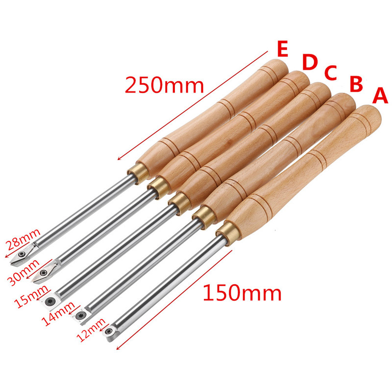 DANIU Wood Turning Tool Carbide Insert Cutter With Wood Handle Lathe Tools Round Shank Woodworking Tool