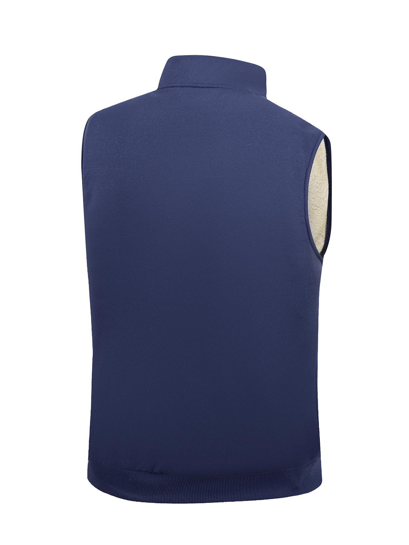 Herfst en winter heren warm vest jas buiten verdikte effen kleur mouwloze jassen staande kraag rits atletische vest tops