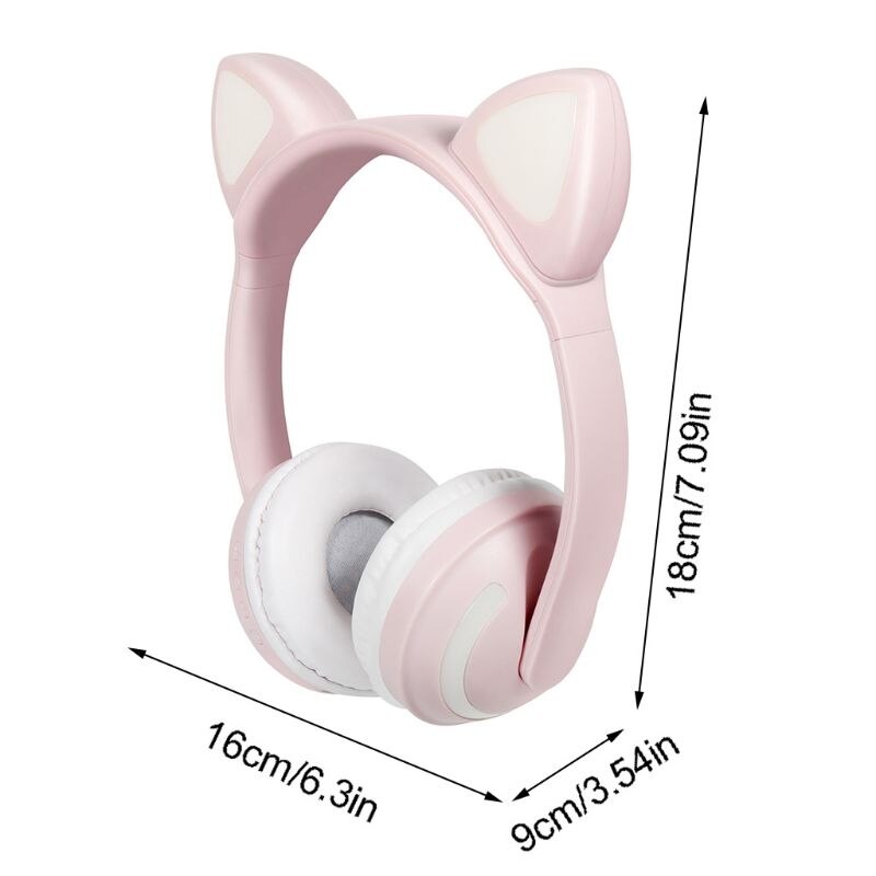 Oreille de chat sans fil Bluetooth casque 5.0 stéréo son musique casque écouteur