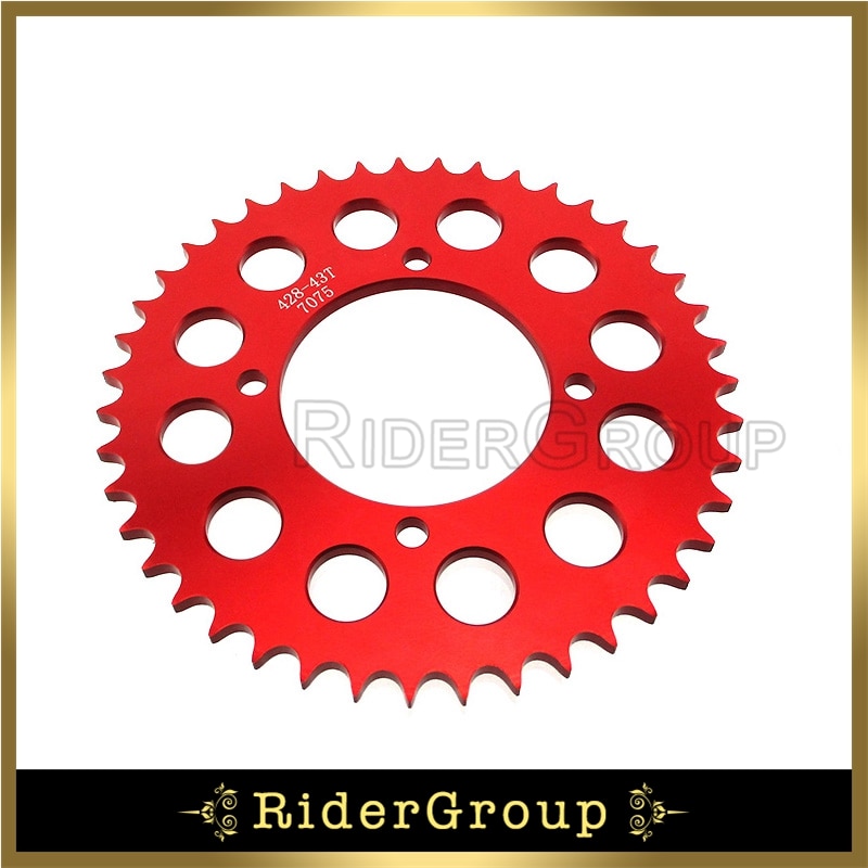 428 43 45 Teeth 76mm Aluminum Billet Rear Sprocket For Chinese Made Pit Dirt Bike Parts