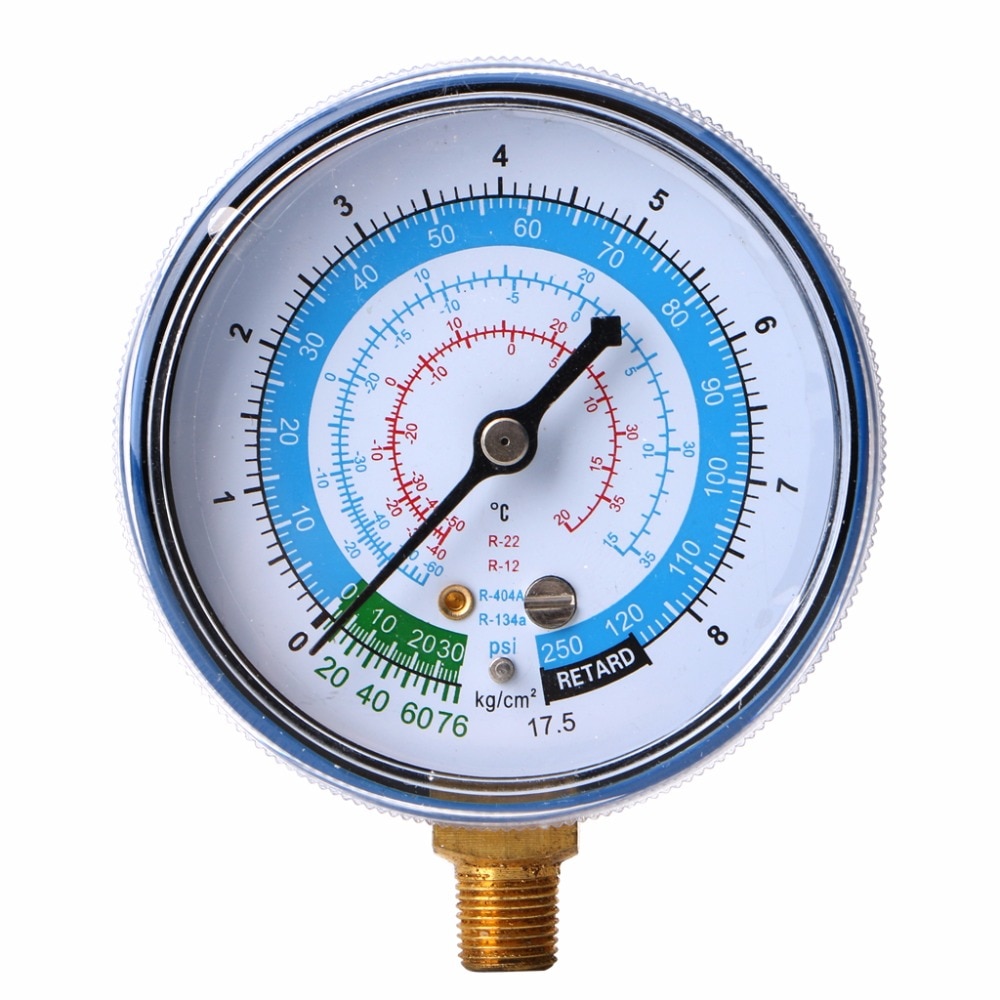 Air Conditioner R404 R134A R22 Refrigerant Low Pressure Gauge PSI KPA Blue