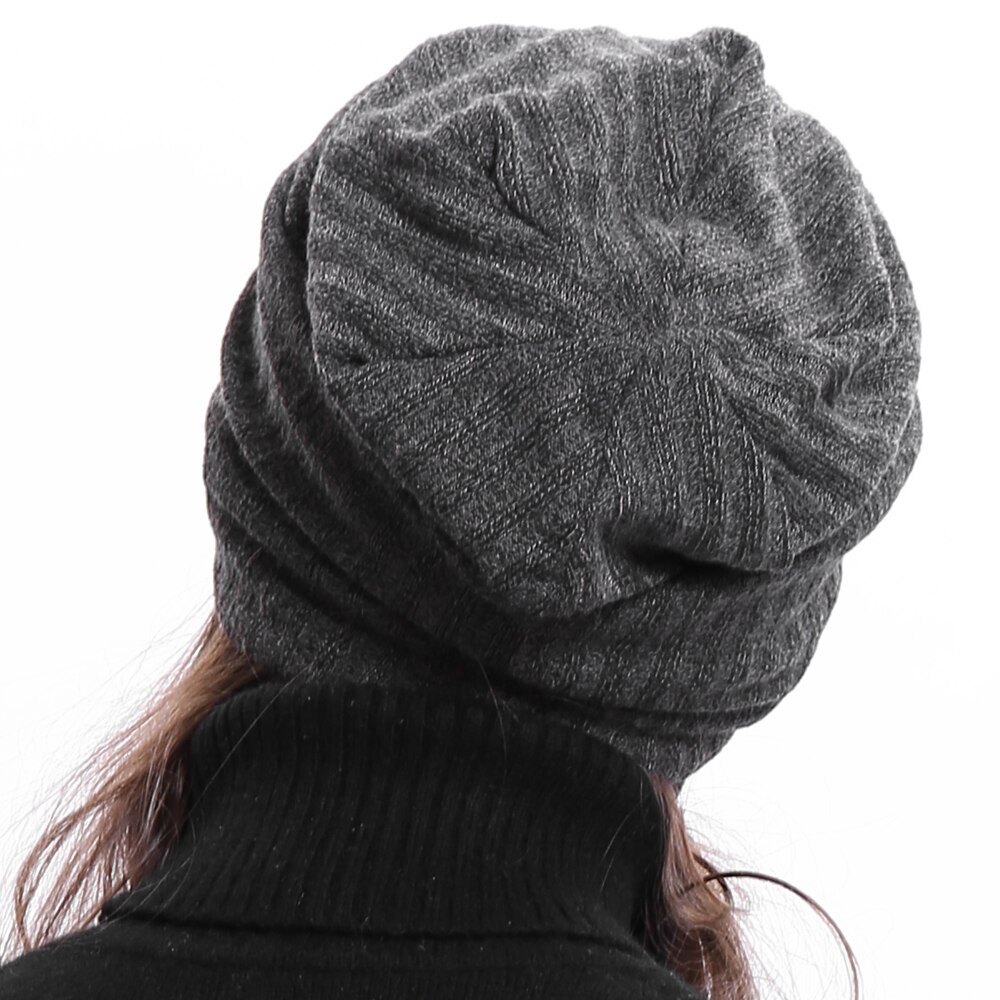 Geebro damska prążkowana czapka typu czapka bez daszka zimowa jednobarwna bawełna Slouchy czapki dla kobiet panie Balavaca Skullies & czapki Dropshipping