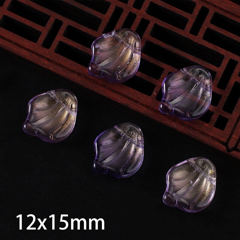 10 st kronblad lampwork pärlor flerfärgade glaspärlor för smycketillverkning handgjorda gör-det-själv-håraccessoarer sömnadstillbehör: 11